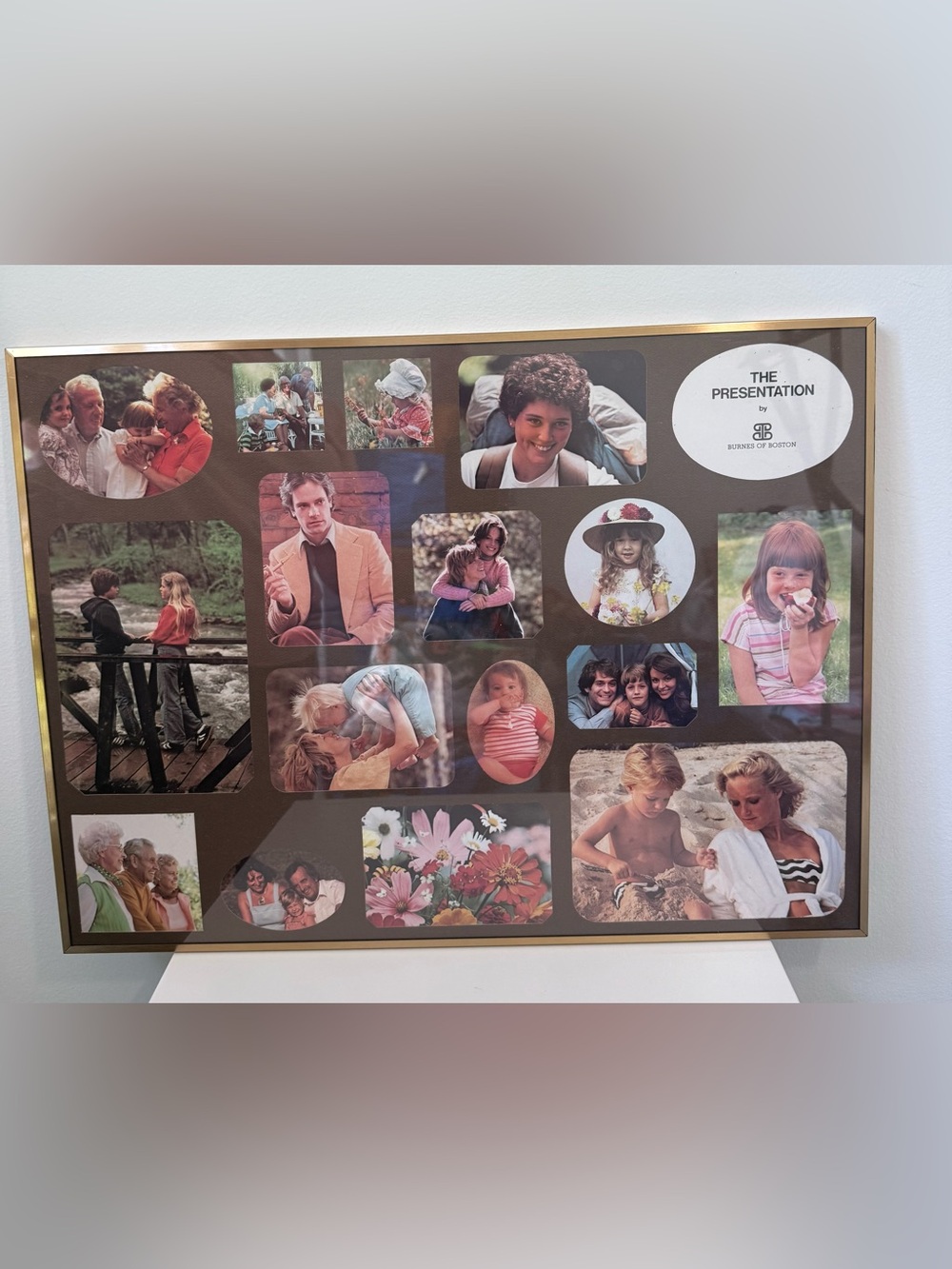 Vtg 80s Burnes of Boston The Presentation Multi Photo Collage Picture Frame 17